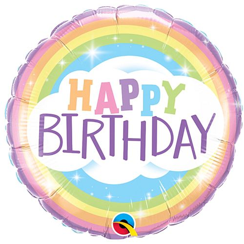 Pastel Rainbow Happy Birthday Foil Balloon - 18"