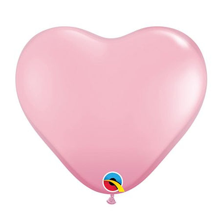 Pink Heart Mini Shape Latex Balloons - 6