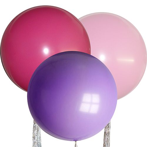 Pink Mix Giant Round Latex Balloons - 24" - Pack of 3