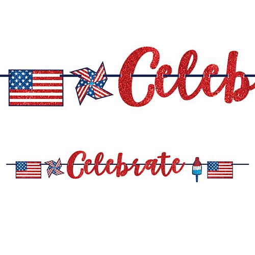 American Independence Day 'Celebrate' Banner - 3.65m