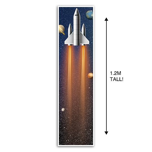Space Rocket Ship Portrait Wall Banner Decoration - 1.2m