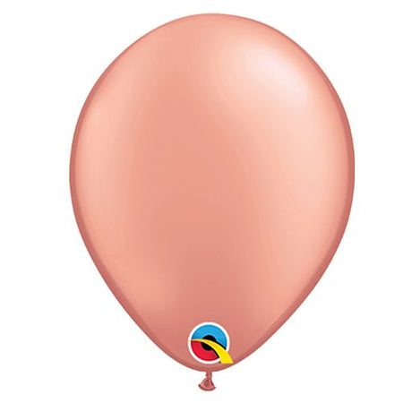 Rose Gold Plain Colour Mini Latex Balloons - 5