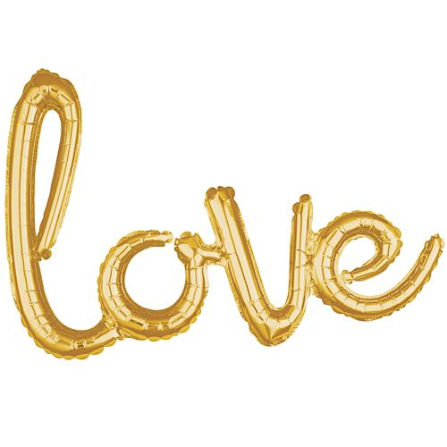 Love Gold Script Phrase Air-Fill Foil Balloon - 31"