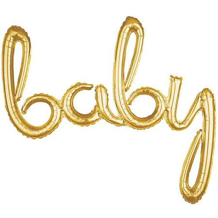 Baby Gold Script Phrase Air-Fill Foil Balloon - 39