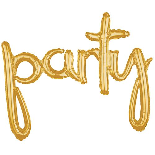 Party Gold Script Phrase Air-Fill Foil Balloon - 39"