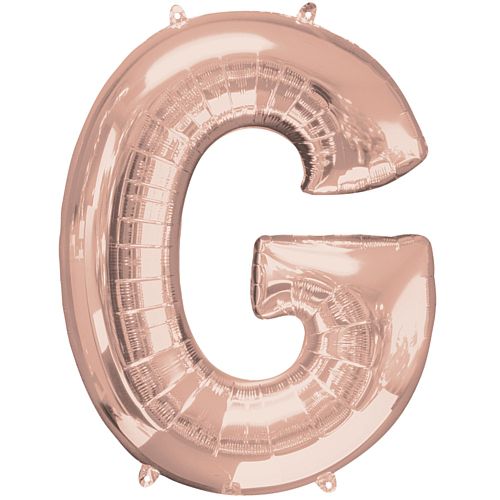 Rose Gold Letter 'G' Air Filled Foil Balloon - 16"