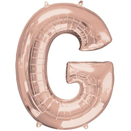 Rose Gold Letter 'G' Air Filled Foil Balloon - 16