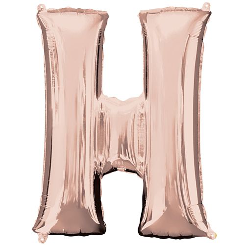 Rose Gold Letter 'H' Air Filled Foil Balloon - 16"