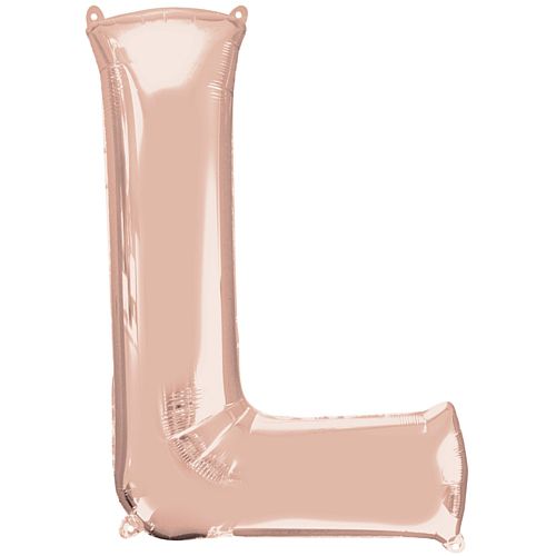 Rose Gold Letter 'L' Air Filled Foil Balloon - 16"