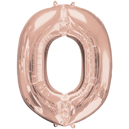 Rose Gold Letter 'O' Air Filled Foil Balloon - 16"