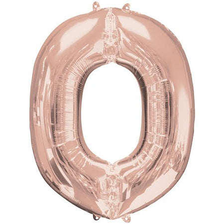 Rose Gold Letter 'O' Air Filled Foil Balloon - 16