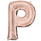 Rose Gold Letter 'P' Air Filled Foil Balloon - 16