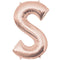 Rose Gold Letter 'S' Air Filled Foil Balloon - 16