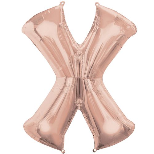 Rose Gold Letter 'X' Air Filled Foil Balloon - 16"