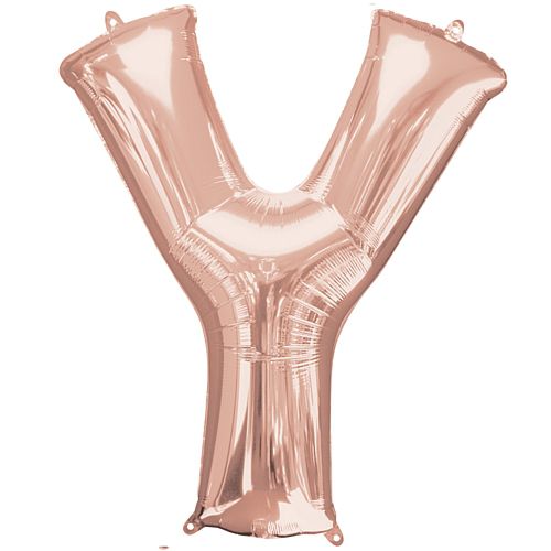 Rose Gold Letter 'Y' Air Filled Foil Balloon - 16"