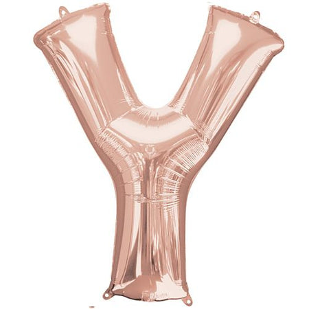 Rose Gold Letter 'Y' Air Filled Foil Balloon - 16