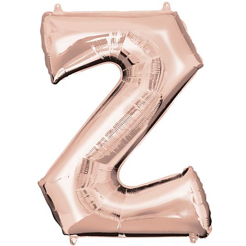 Rose Gold Letter 'Z' Air Filled Foil Balloon - 16"