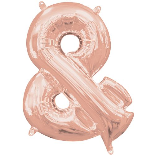Rose Gold '&' Ampersand Air Filled Foil Balloon - 16"