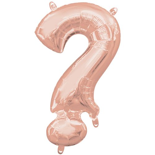 Rose Gold '?' Question Mark Air Filled Foil Balloon - 16"