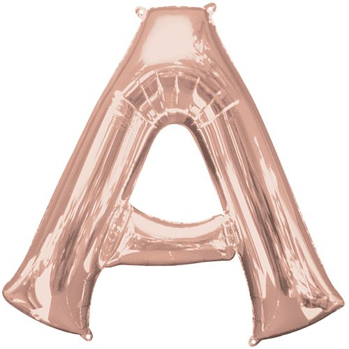 Rose Gold Letter 'A' Air Filled Foil Balloon - 16"