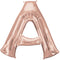 Rose Gold Letter 'A' Air Filled Foil Balloon - 16