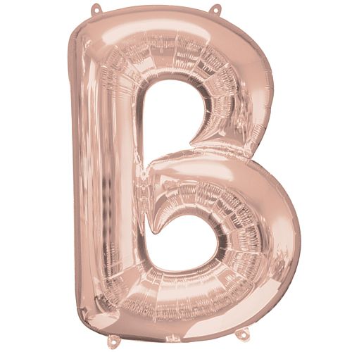 Rose Gold Letter 'B' Air Filled Foil Balloon - 16"