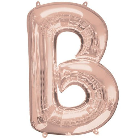 Rose Gold Letter 'B' Air Filled Foil Balloon - 16