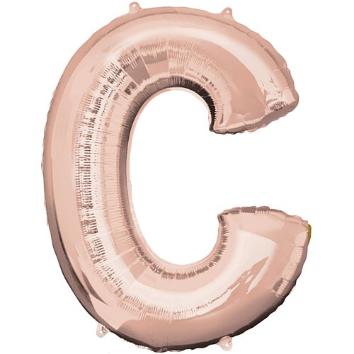 Rose Gold Letter 'C' Air Filled Foil Balloon - 16"