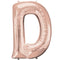 Rose Gold Letter 'D' Air Filled Foil Balloon - 16