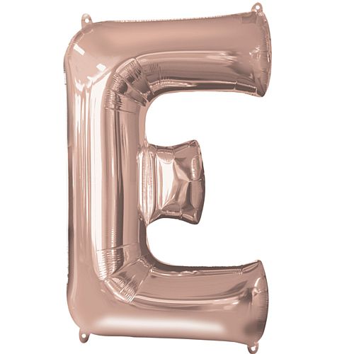 Rose Gold Letter 'E' Air Filled Foil Balloon - 16"