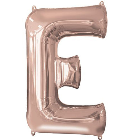 Rose Gold Letter 'E' Air Filled Foil Balloon - 16