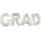 GRAD Silver Foil Letter Balloon Pack - 40cm