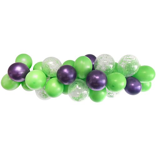 Purple and Green Balloon Arch DIY Kit - 24 Balloons - 2.5m