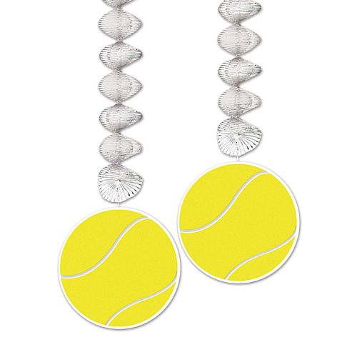 Tennis Ball Dangler Hanging Decorations - 76cm - Pack of 2