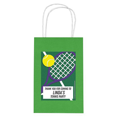 Personalised Tennis Paper Party Bags - Pack of 12