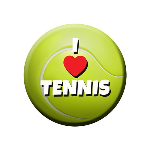 I Love Tennis Wimbledon Badge - 58mm - Each
