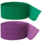 Green and Purple Crepe Streamer - 25m - Set of 2