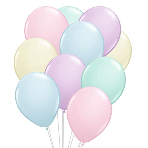 Assorted Colour Pastel Latex Balloons - 12" - Pack of 20