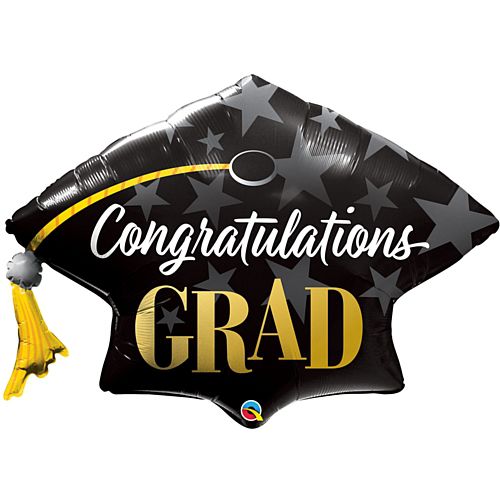 Congratulations Grad Mortarboard Hat Supershape Balloon - 41"