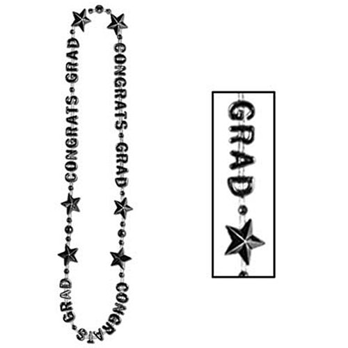 Congrats Grad Black Beads - 91cm - Each