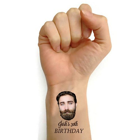 Personalised Bespoke Tattoos - Pack of 16 - Add your Face and Text