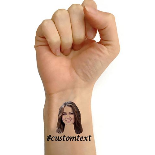 Personalised Bespoke Tattoos - Pack of 16 - Add your Face and Hashtag