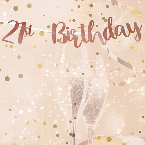 21st Birthday Rose Gold Letter Banner - 1m