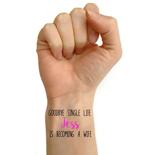 Personalised Hen Party Tattoos - Pack of 16 - 'Becoming a Wife' Design