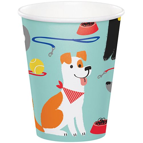 Dog Party Paper Cups - 256ml - Pack of 8