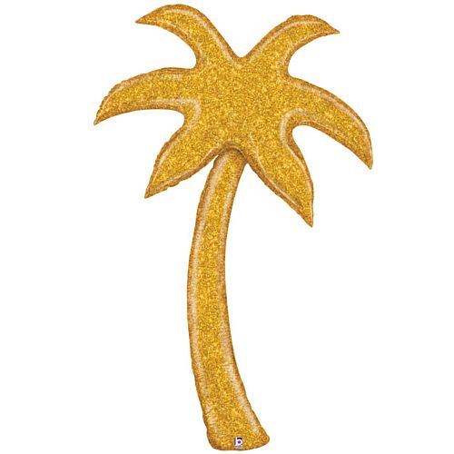 Gold Glitter Palm Tree Foil Balloon - 60"