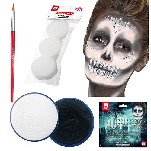 Glam Skeleton Make-up Kit With Jewels