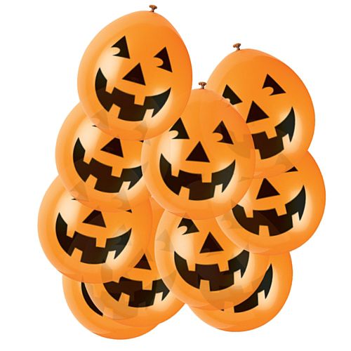 Halloween Pumpkin Orange Latex Balloons - 9" - Pack of 10