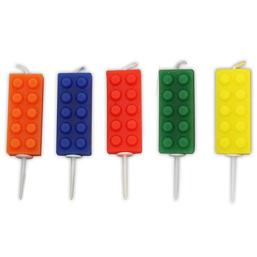 Block Party Building Block Pick Candles - 5.5cm - Pack of 5