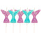 Glitter Mermaid Tail Pick Candles - 4cm - Pack of 5